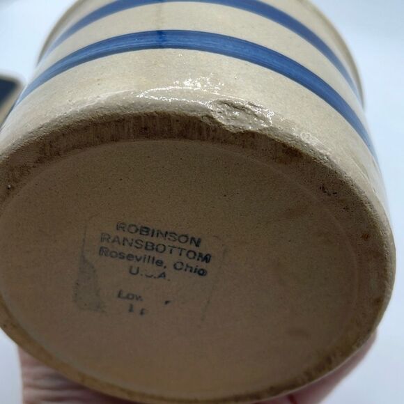 Robinson Ransbottom Roseville Pottery Crock 1 PT utensils holder - Picture 5 of 9